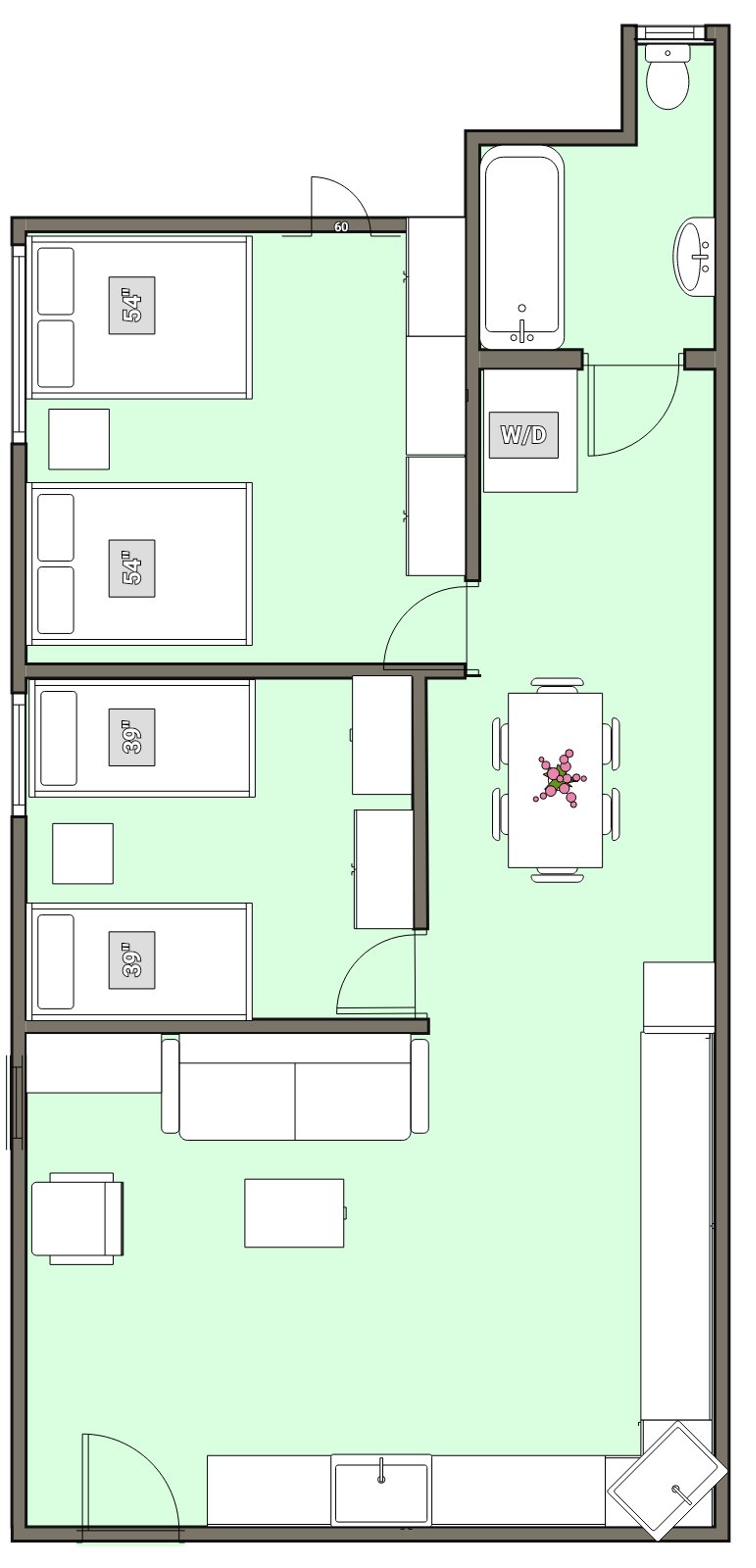 2-Bedroom apartment floor plan